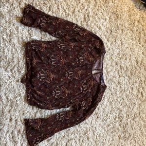 American Eagle burgundy blouse w/ open back